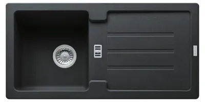 Produktbild von Franke Spüle STRATA STG 614 Onyx mit Stopfenventil / Ausschnittsmaß: 840 x 415 cm / Auflagespüle