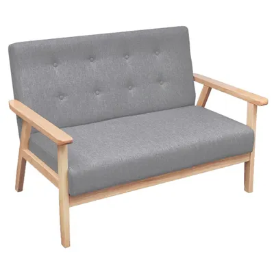 Produktbild von vidaXL Sofa-Set 2-tlg. Stoff Hellgrau
