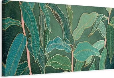 Produktbild von Italienischer Leinwand Leinwandbild - Exotic Views (1 Part) Narrow 120x40 cm Blätter b-C-0757-b-a