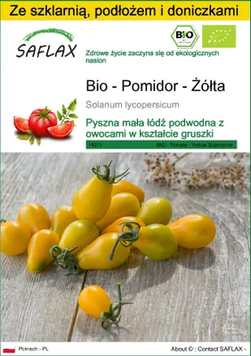 Zdjęcie produktu dla SAFLAX - Zestaw do uprawy - Bio - Pomidor - Żółta - 10 Nasiona - Z mini szklarnią, podłożem uprawowym i 2 doniczkami - Solanum lycopersicum