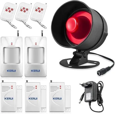 Immagine prodotto di Sistema di allarme domestico con sirena da 115 dB, 3 sensori di ingresso e 2 sensori di movimento – Soluzione completa per la protezione contro le intrusioni per finestre, camper e garage