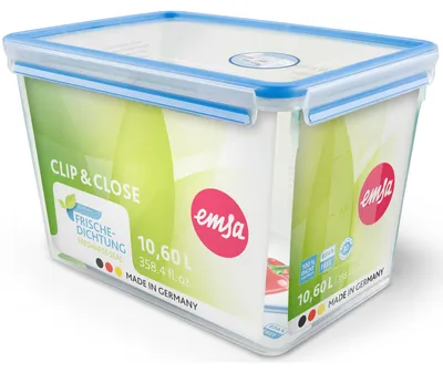 Produktbild von emsa Frischhaltedose CLIP & CLOSE Maxiformat 10,6 Liter transparent/blau