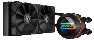 Produktbild von COUGAR CPU Wasserkühlung Poseidon-GT 240, ARGB, Schwarz, All-in-One-Flüssigkeitskühler, 12 cm, Schwarz