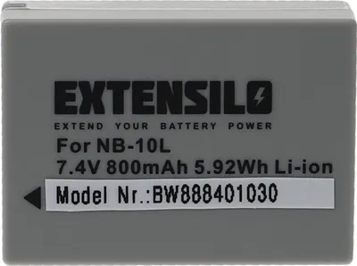 Produktbild von EXTENSILO Akku kompatibel mit Canon PowerShot G1 X, SX40 HS Kamera (800 mAh, 7,4 V, Li-Ion)