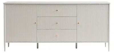 Produktbild von 2-türige Kommode mit 3 Schubladen aus MDF – Beige und Gold – CALITARO
