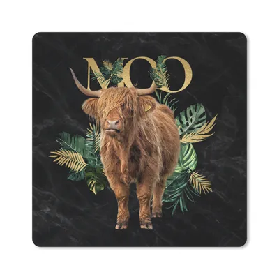 Produktbild von MuchoWow® Mauspad Mousepad Schottischer Highlander - Gold - Marmor 30x30 cm - Mousepads - Maus Mat - Pad - Mausunterlage - Gaming