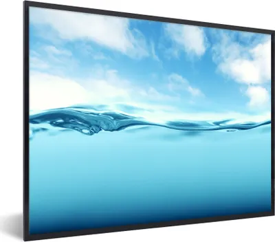 Produktbild von MuchoWow® Gerahmtes Poster Meer - Wolken - Blau 80x60 cm - Poster mit Schwarzem Bilderrahmen Wandposter Rahmen Foto Bilder - Schwarzem - Mit Gestell