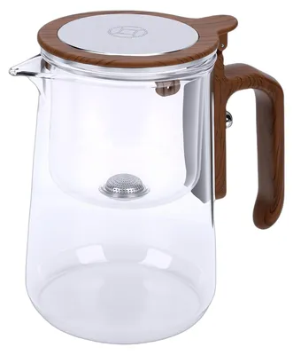Image de Théière en verre transparente à grande capacité avec séparation magnétique de l'eau, dotée d'un infuseur amovible, idéale pour une utilisation à la maison ou au restaurant, capacité de 800 ml