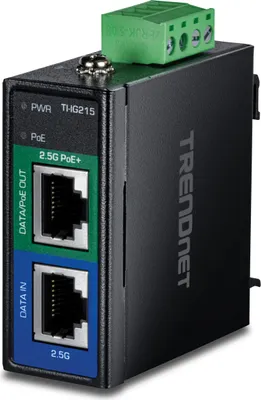 Obrázok produktu pre Trendnet TI-IG215, 2.5 Gigabit Ethernet, 10,100,1000,2500 Mbit/s, PoE+, Čierna, 48 – 57, 4,3 W