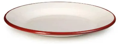 Produktbild von Emailleteller weiß und rot 28cm
