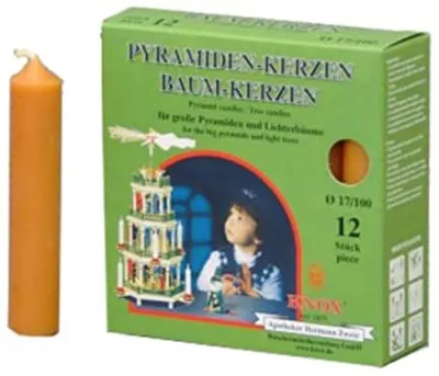 Immagine prodotto di Candele piramidali 17/100 naturali 12 pezzi per decorazioni natalizie