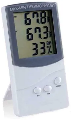 Obrázok produktu pre Elektronický teplomer – na vnútorné a vonkajšie použitie – LCD displej – záznam maximálnej a minimálnej teploty – merač vlhkosti
