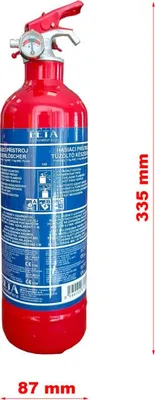 Immagine prodotto di Estintore con manometro (polvere, 1 kg, 34 cm)