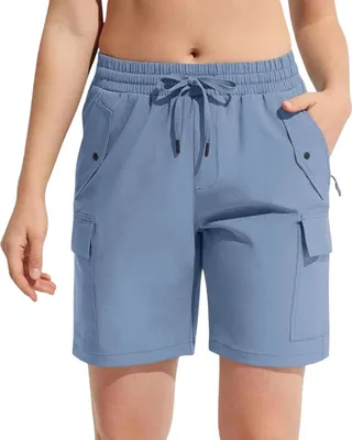 Immagine prodotto di Pantaloncini cargo da donna blu XL Sport Trekking Pantaloncini da trekking Leggeri 6 tasche