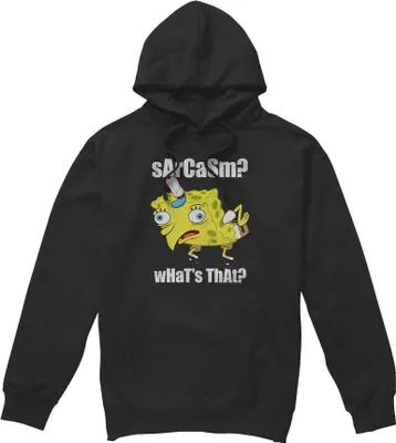 Obrázek produktu pro SpongeBob SquarePants - Pánská mikina s kapucí "Sarcasm Meme" TV8859 (L) (Black)
