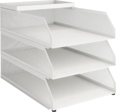 Produktbild von Briefablage mit 3 Ebenen - Weiß - Praktisch und stilvoll
