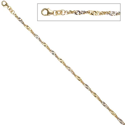 Produktbild von 2,9mm Fußkettchen Fußkette Singapurkette 925 Silber vergoldet 23-25cm