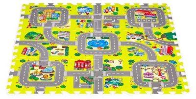 Obrázek produktu pro IPLAY 0395 Pěnové puzzle Město, 90,5 × 90,5 cm, 9 dílů