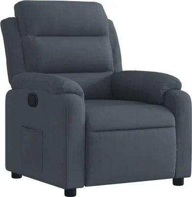 Image de Fauteuil inclinable Gris foncé Velours