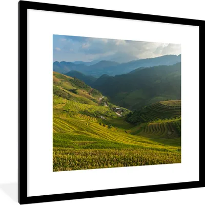 Produktbild von MuchoWow® MuchoWow® Gerahmtes Poster Indonesien - Reis - Wolke 40x40 cm - Poster mit zchwarzem Bilderrahmen - Poster - Plakat im Rahmen