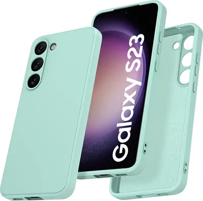Produktbild von Galaxy S23 Hülle, LaimTop Slim Liquid Silikon Gel Gummi Stoßfest Kratzfest Schutzhülle für Samsung Galaxy S23 Türkis