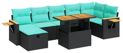 Zdjęcie produktu dla vidaXL 8-częściowa sofa ogrodowa z poduszkami szary rattan akacja