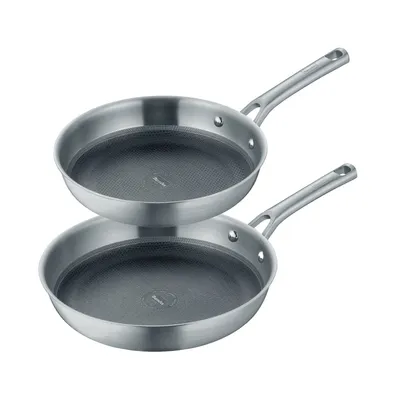 Produktbild von 2-teiliges Set Bratpfanne 24+28 cm, Edelstahl, poliert - Tricion Resist