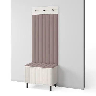 Produktbild von Garderoben-Set Ritmo version 6 mit Schuhregal und Polsterplatten, Ideal für Flur und Eingangsbereich (Cashmere, Trinity 05)
