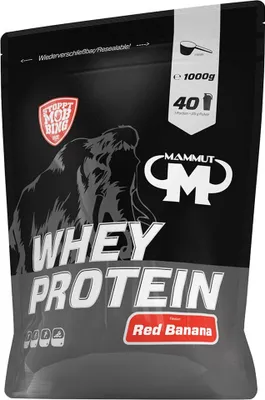 Produktbild von Mammut Nutrition - Whey Protein - 1000 g Zipp-Beutel, 1 x 1000 g Zipp-Beutel, Geschmack: Red Banana