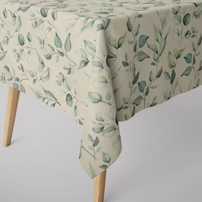 Produktbild von Tischdecke abwaschbar Zweige mint div. Größen von SCHÖNER LEBEN. Größe 130 x 280 cm