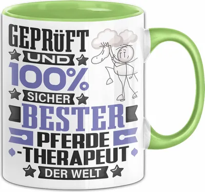 Produktbild von Pferdetherapeut Geschenk Lustiger Spruch für Pferdetherapeut Geschenkidee Bester Pferdetherapeut Der Welt (Grün)