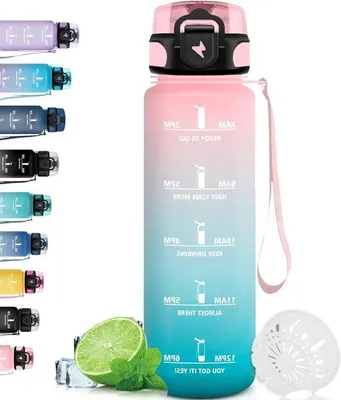 Imagen del producto de Botella de agua carbonatada de 1 litro con filtro, ideal para deportes