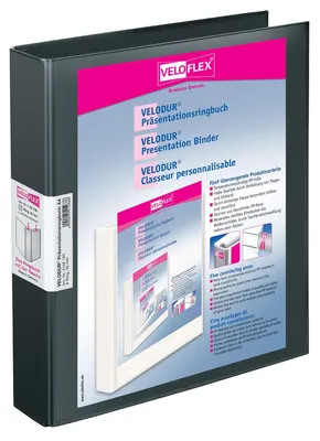 Produktbild von VELOFLEX - Ringbuch Velodur DIN A4 mit 4-D-Ring-Mechanik, Schwarz
