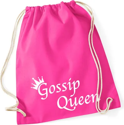 Produktbild von Huuraa Turnbeutel Gossip Queen Krone 12 Liter Fuchsia Baumwolle Rucksack Geschenkidee