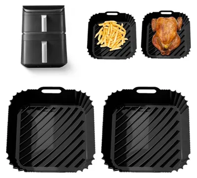 Productafbeelding van 2 siliconen bakvormen voor heteluchtfriteuse, accessoire voor COSORI 10,8L airfryer, ovenschalen