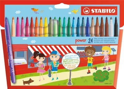 Produktbild von Filzstift - STABILO power - 24er Pack - mit 24 verschiedenen Farben