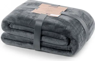 Produktbild von Kuscheldecke Tagesdecke Weich Wohndecke Sofadecke Decke  240 GSM Mic 220x240 cm Anthrazit