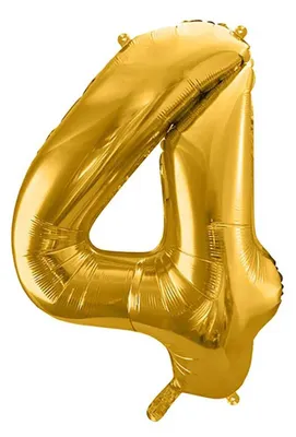 Image de Ballon de baudruche numéro 4, 86cm, doré