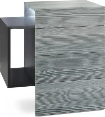 Produktbild von Vladon Nachttisch Queens,  Germany, Nachttischschrank mit 2 Schubladen und 1 seitlichem Fach zur Wandmontage, Schwarz matt/Avola-Anthrazit, inkl. LED Unterbaustrahler weiß (60 x 63 x 36 cm)