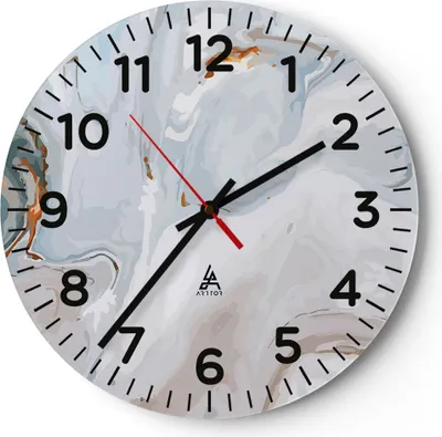Produktbild von Wanduhr - Rund - Glasuhr - Abstraktion modern - 40x40cm - Schleichendes Uhrwerk - Lautlos - zum Aufhängen bereit - Dekoration Modern - Wanddekoration aus Glas - C4AR40x40-4052