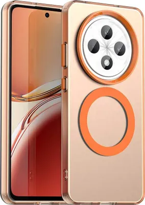 Produktbild von Magnetisch Hülle für Oppo Reno12 F 5G, Schlank Durchscheinend Matt Stoßfest Handyhülle Orange