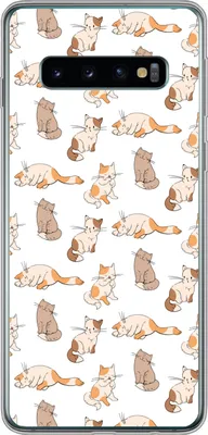 Produktbild von MuchoWow® Handyhülle Schutzhülle Hülle für Telefoonhoesje Samsung Galaxy S10 Muster - Katze - Kätzchen - Jungen - Mädchen - Kinder - Kinder Silikon Softcase Handy Hülle - Handytasche