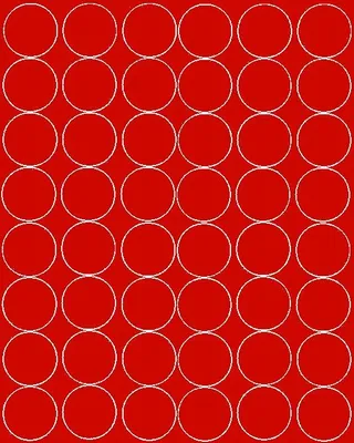 Image de Autocollants ronds, diamètre 6 cm, 48 pièces, rouge mat