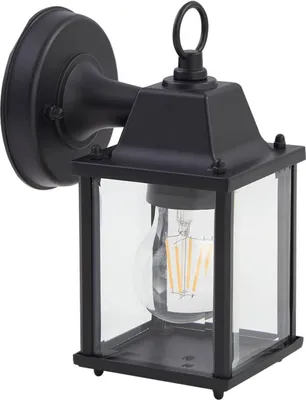 Produktbild von Lindby Außenwandleuchte Rurik, schwarz, Glas, Aluminium, E27