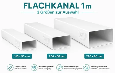 Produktbild von PVC Flachkanal Länge 1000 mm 110x55 mm
