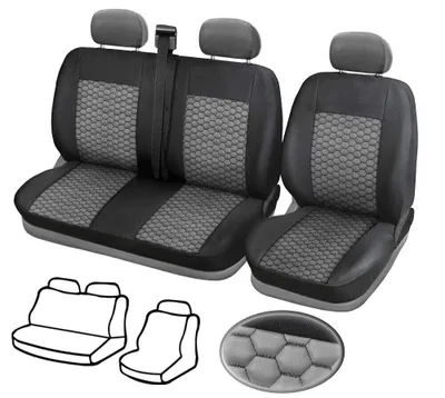 Produktbild von 1+2 Sitzbezüge aus  für Mercedes Sprinter (06-18) Schwarz/Grau Neu Top