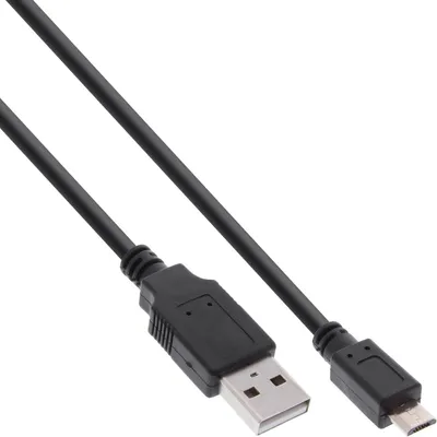 Produktbild von InLine Micro-USB 2.0 Kabel, Schnellladekab., USB-A ST/Micro-B ST, schwarz, 2m, 2 m, USB A, Micro-USB B, USB 2.0, Stecker/Stecker, Schwarz