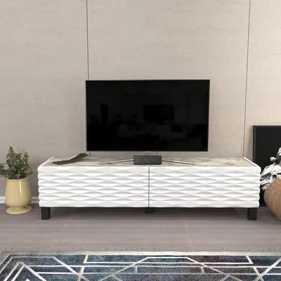 Produktbild von Skye Decor, Lerze - White, Ephesus, Fernsehtisch, Weiß, 100 % MELAMINBESCHICHTETE SPANPLATTEN, 149,2 x 35 x 38 cm