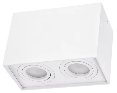Produktbild von Spectrum LED Aufbauleuchte Chloe Duo GU10 schwenkbar weiß Deckenleuchte IP20 max.35W eckig