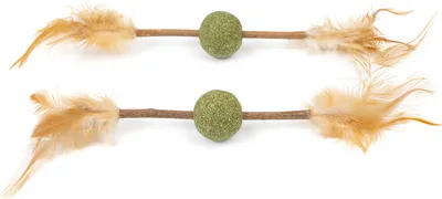 Produktbild von Katzenspielzeug · Katzenminze Kugel mit Matatabi Stick & Feder (2 Stück)